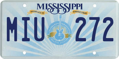 MS license plate MIU272