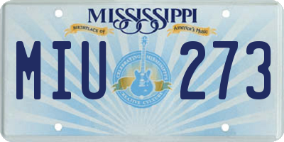 MS license plate MIU273