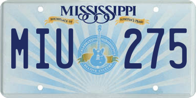 MS license plate MIU275