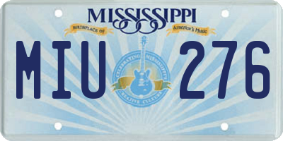 MS license plate MIU276