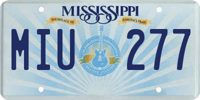 MS license plate MIU277