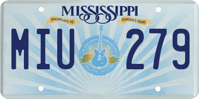 MS license plate MIU279