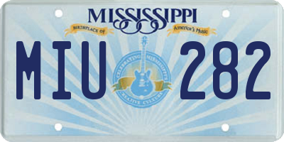 MS license plate MIU282
