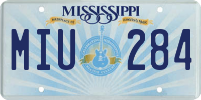 MS license plate MIU284