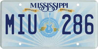 MS license plate MIU286