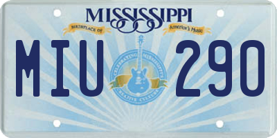 MS license plate MIU290