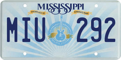 MS license plate MIU292