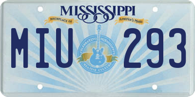 MS license plate MIU293