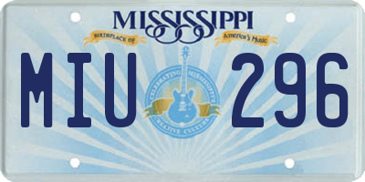 MS license plate MIU296