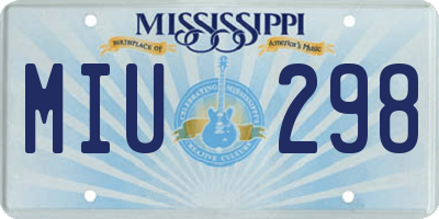 MS license plate MIU298