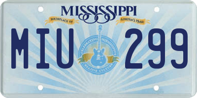 MS license plate MIU299