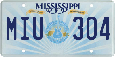 MS license plate MIU304