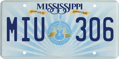 MS license plate MIU306