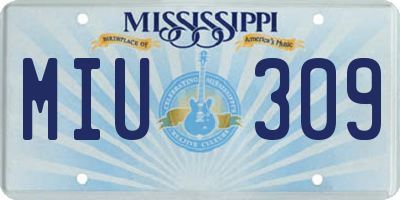 MS license plate MIU309