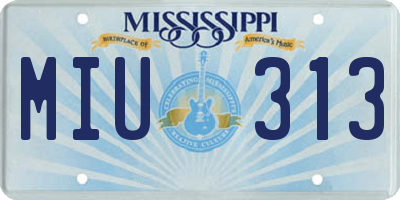 MS license plate MIU313