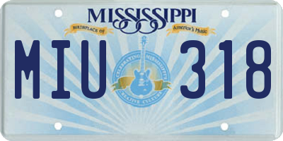 MS license plate MIU318
