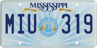 MS license plate MIU319