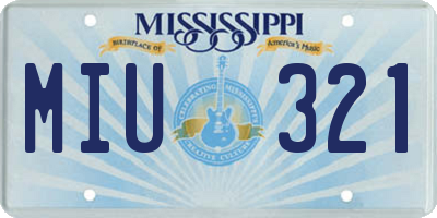 MS license plate MIU321