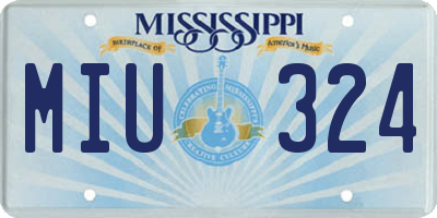 MS license plate MIU324