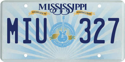 MS license plate MIU327