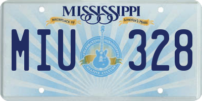 MS license plate MIU328