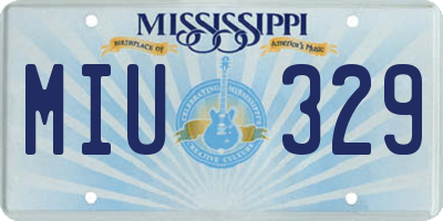 MS license plate MIU329