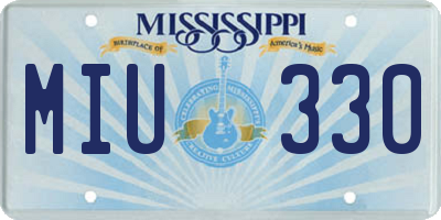 MS license plate MIU330