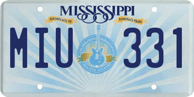 MS license plate MIU331