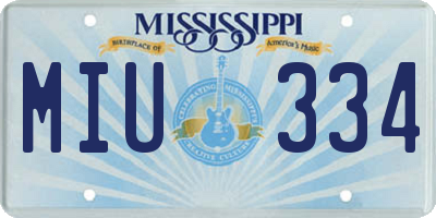MS license plate MIU334