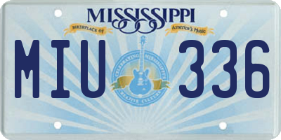 MS license plate MIU336
