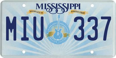MS license plate MIU337