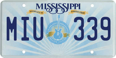 MS license plate MIU339