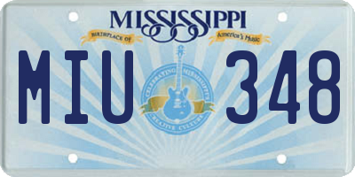 MS license plate MIU348