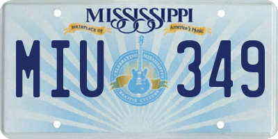 MS license plate MIU349