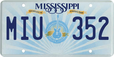 MS license plate MIU352