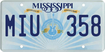 MS license plate MIU358