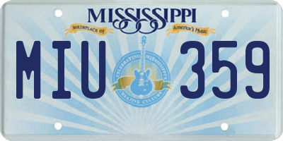 MS license plate MIU359