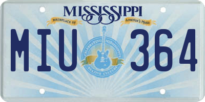MS license plate MIU364