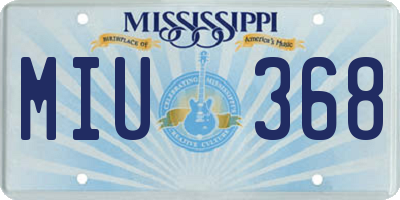MS license plate MIU368