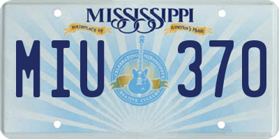 MS license plate MIU370