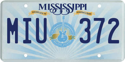 MS license plate MIU372