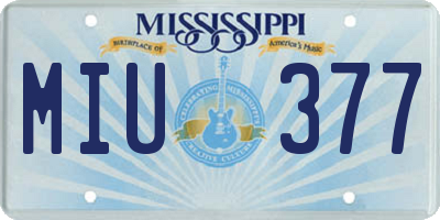 MS license plate MIU377