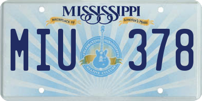 MS license plate MIU378