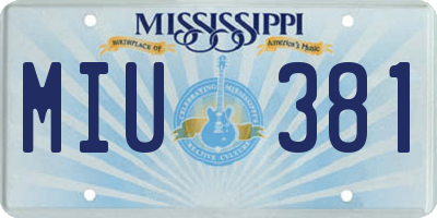 MS license plate MIU381