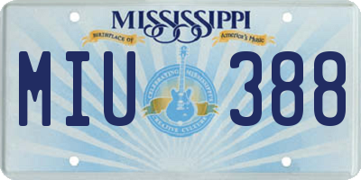 MS license plate MIU388
