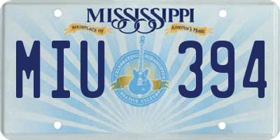 MS license plate MIU394