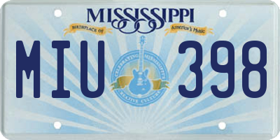 MS license plate MIU398