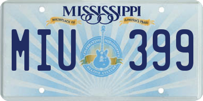MS license plate MIU399