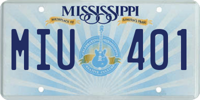MS license plate MIU401