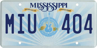 MS license plate MIU404